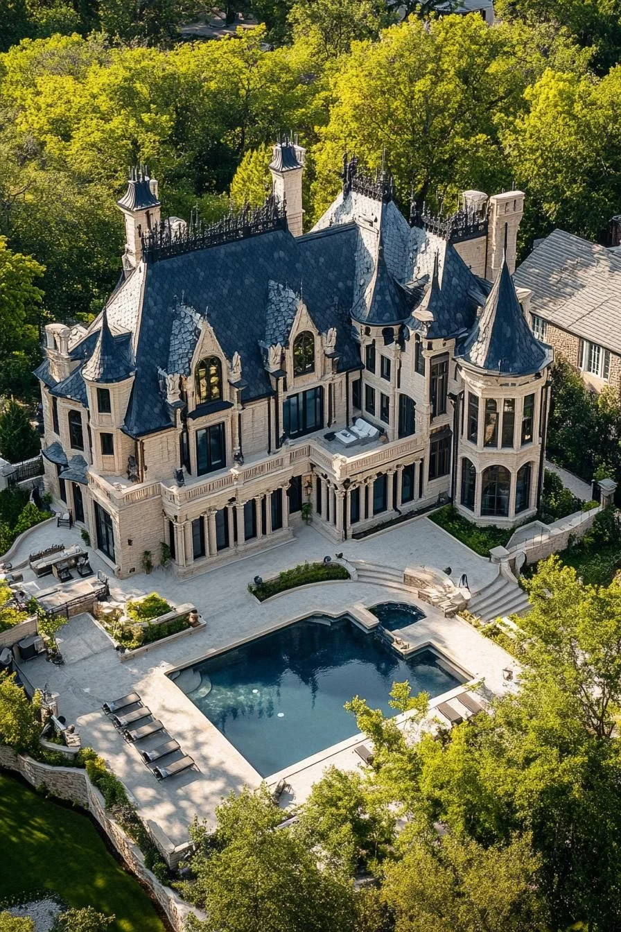 Castle-Style Mansion with Private Pool