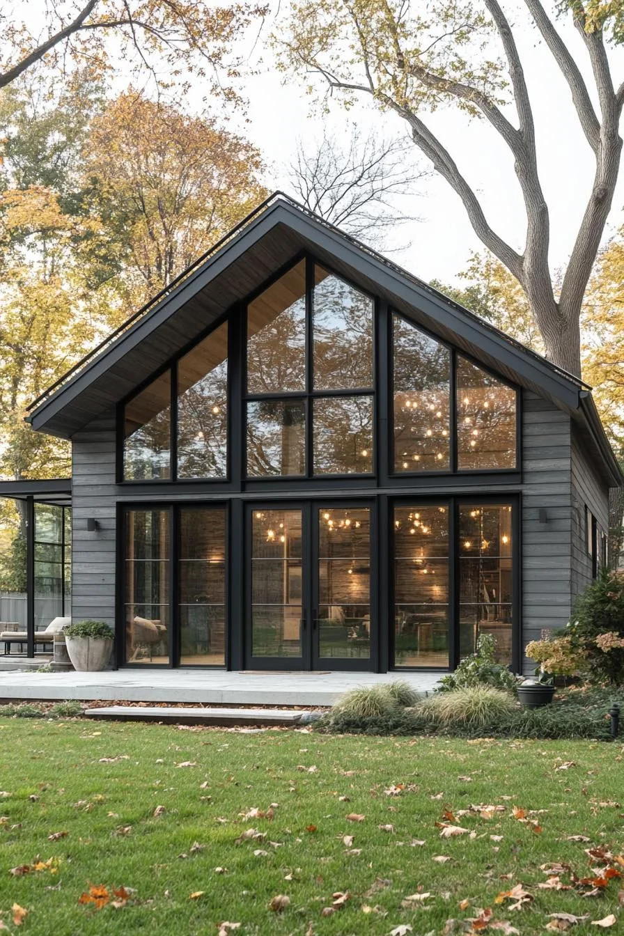 Rustic Barn House With Glass Front Design