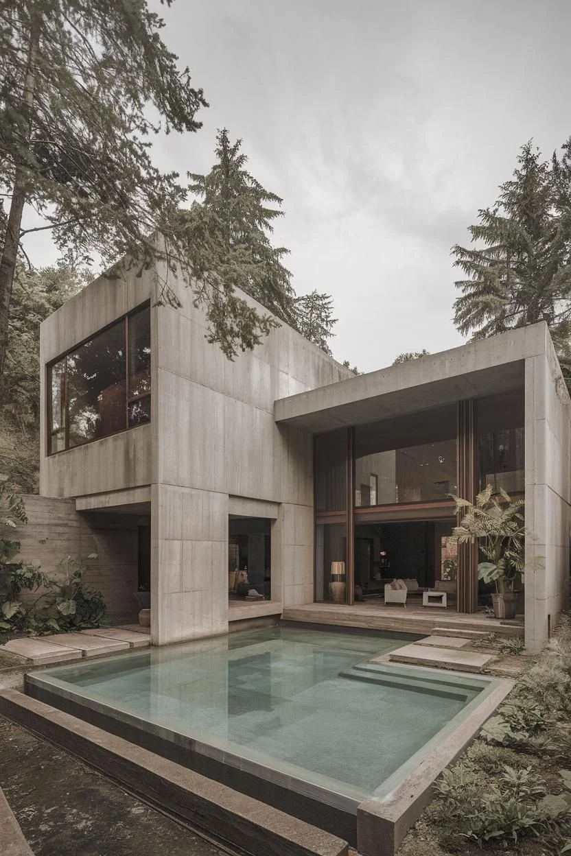 A Concrete Escape with a Water Feature
