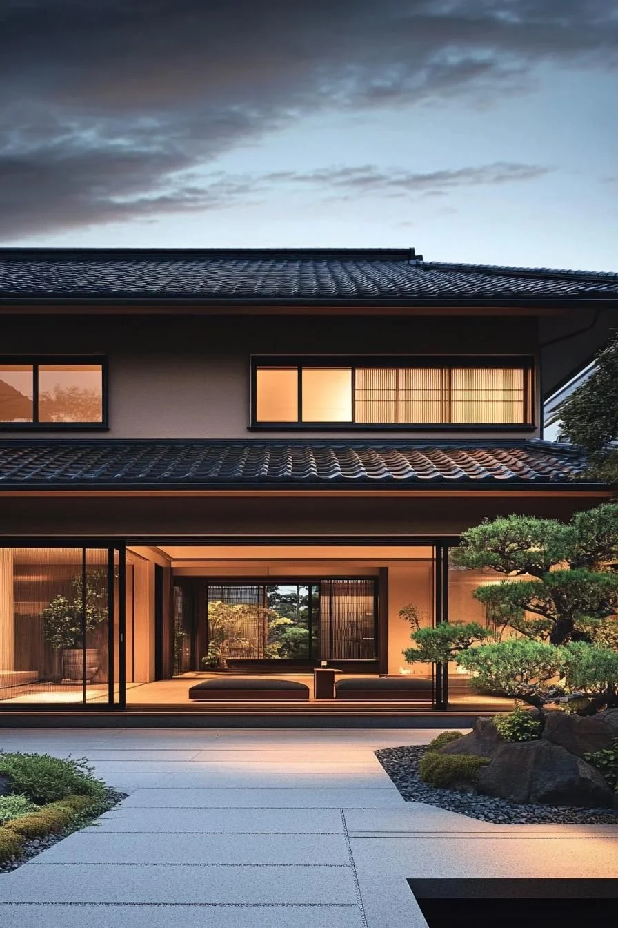 A Quiet Dream House at Twilight