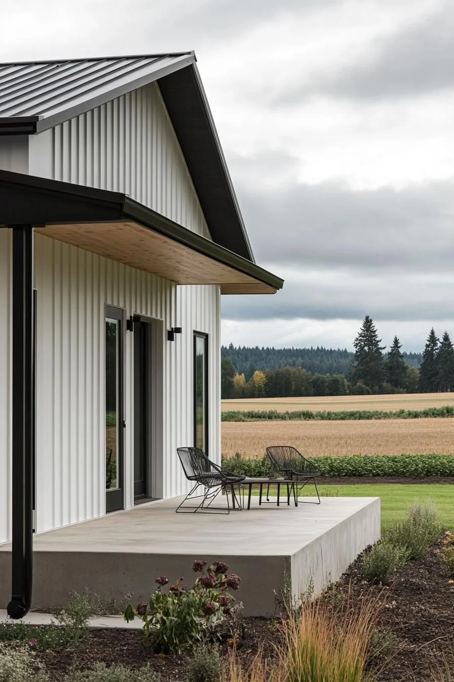 A Steel Home Set in Open Farmland