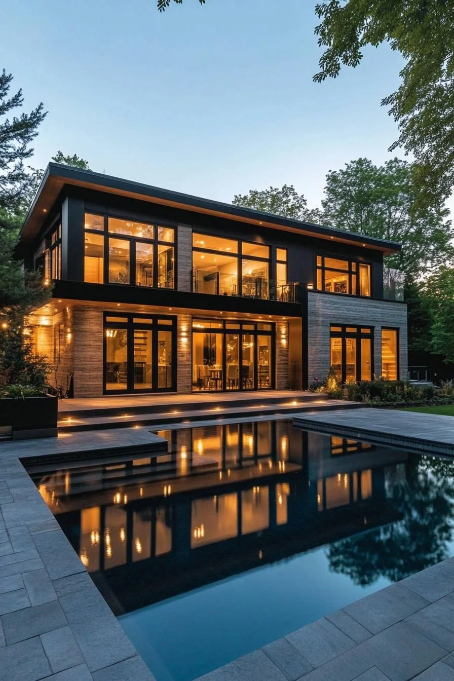 Poolside Glow of Modern Elegance
