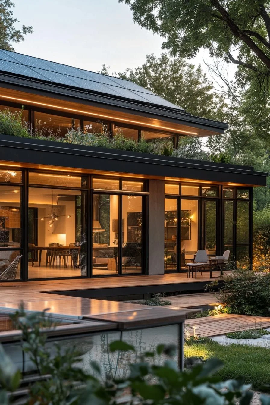 An Elegant Eco Home Topped with Greenery