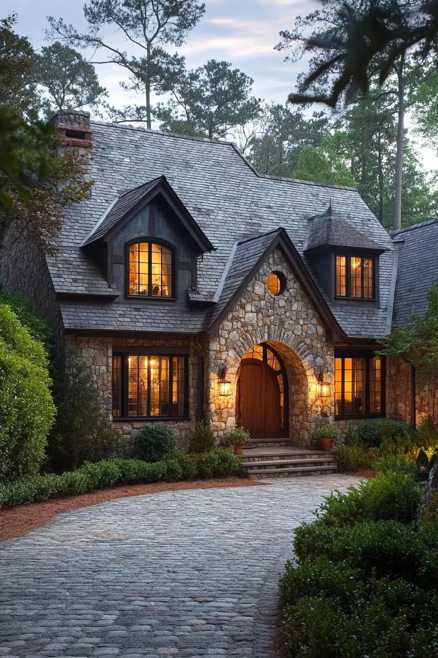 A Cobblestone Lodge with Woodland Warmth