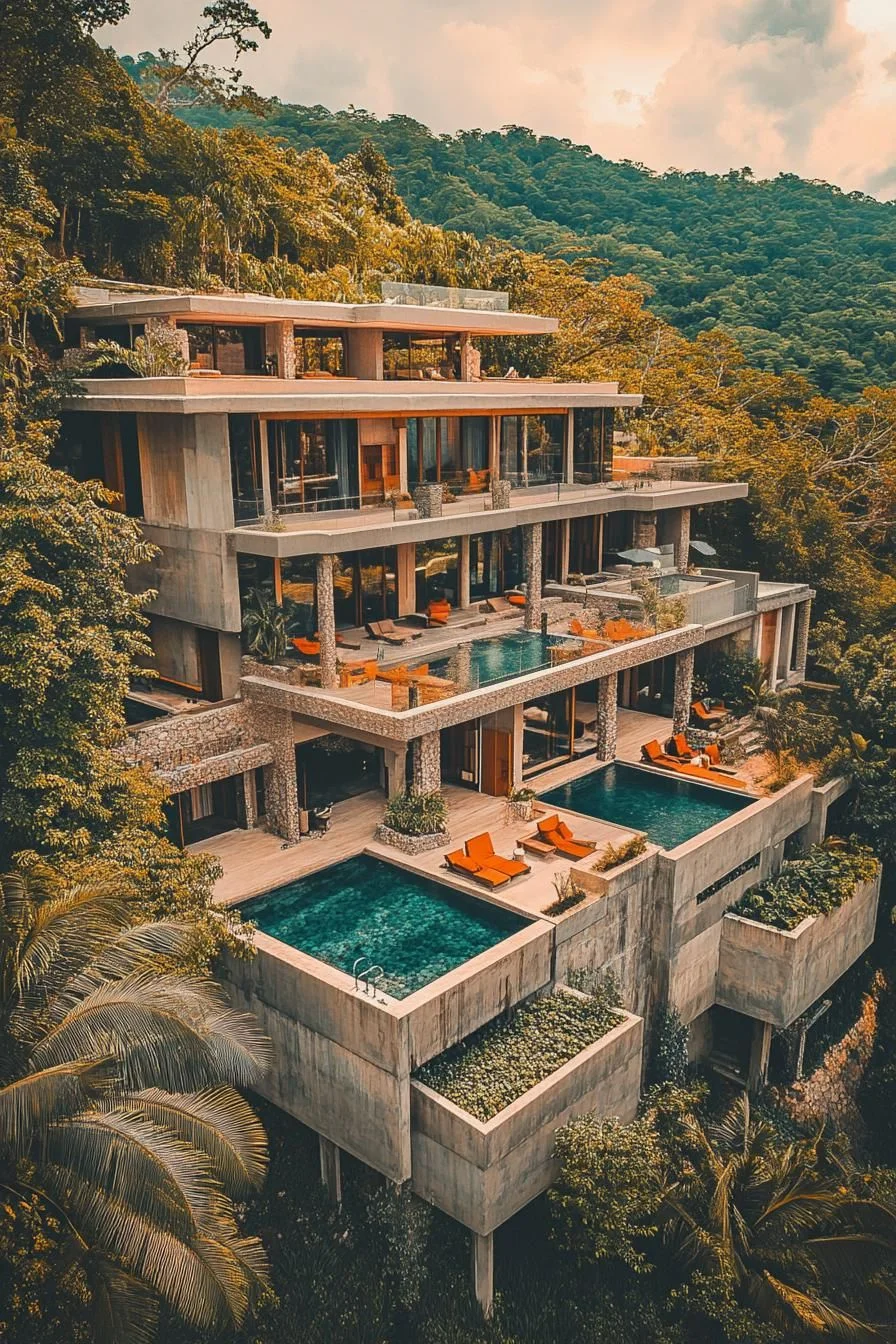 A Terraced Mansion Hidden in the Jungle