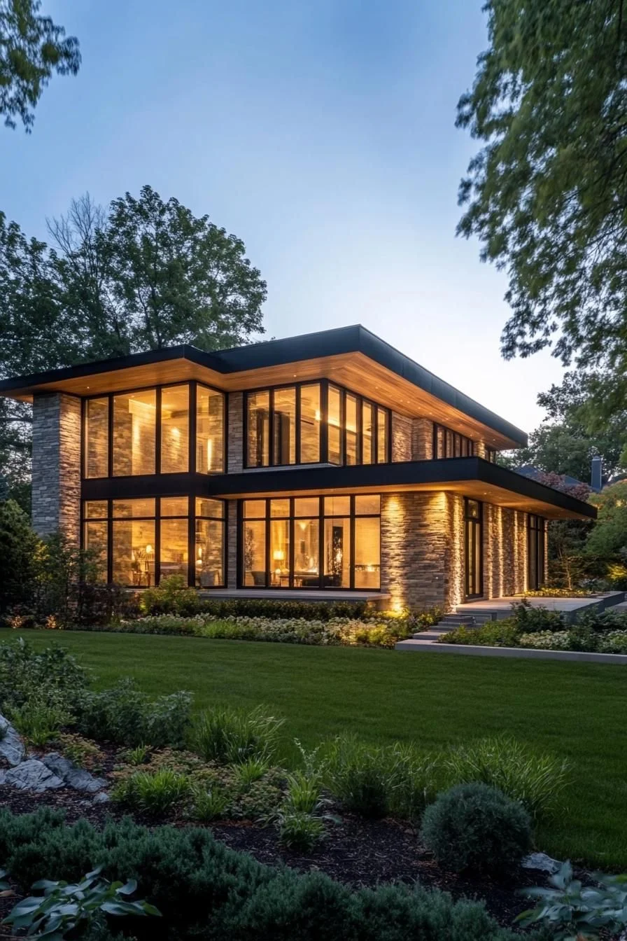 Glass-Embraced Woodland Retreat