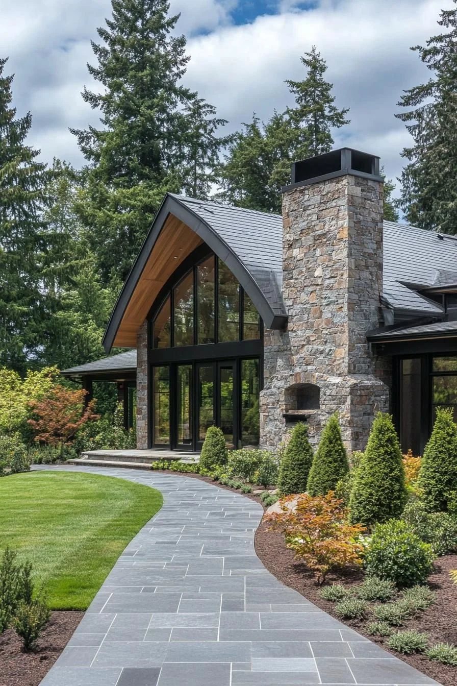 Stone Retreat with an Oversized Chimney