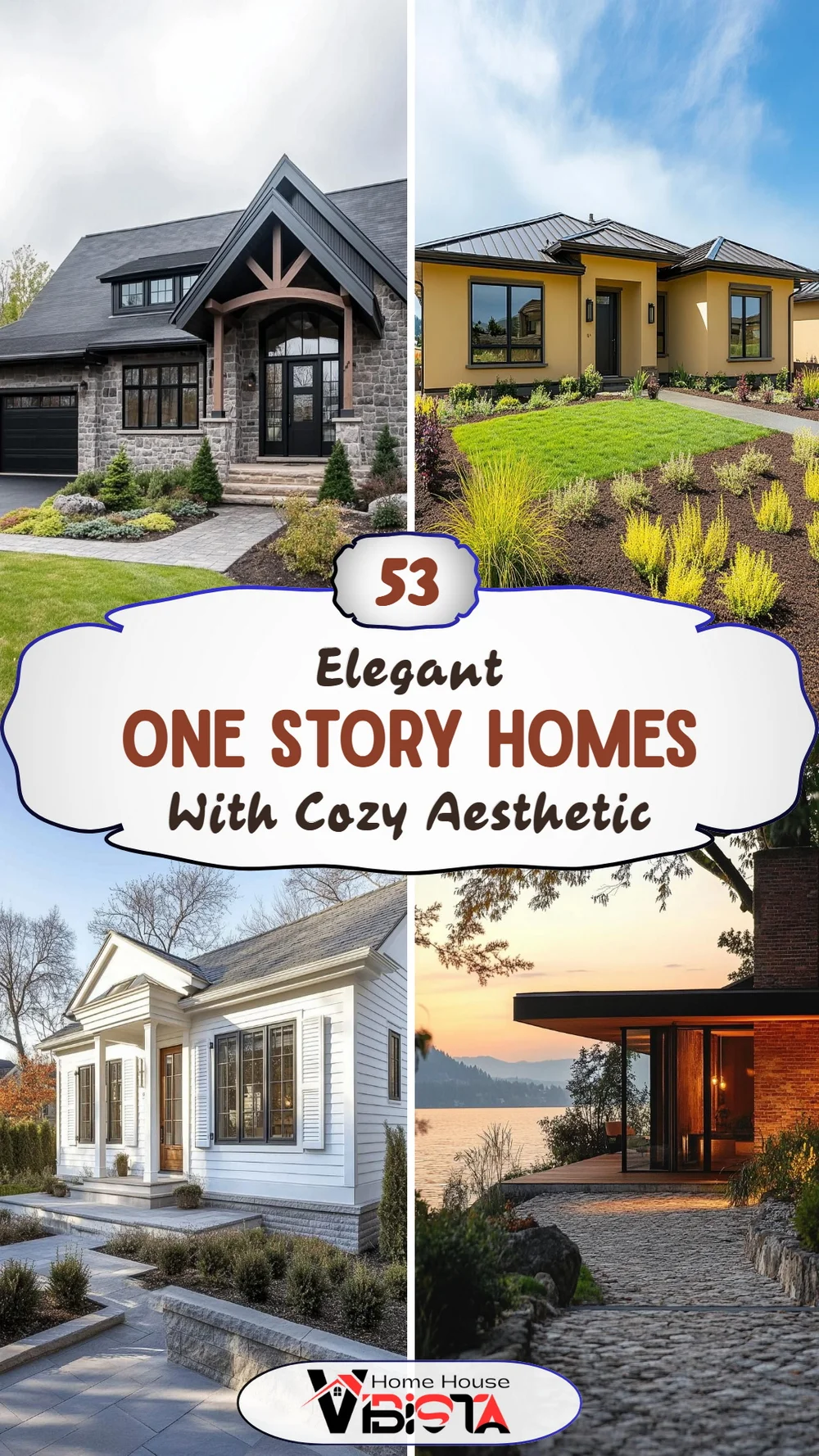 53 Elegant One Story Houses with Cozy Aesthetic