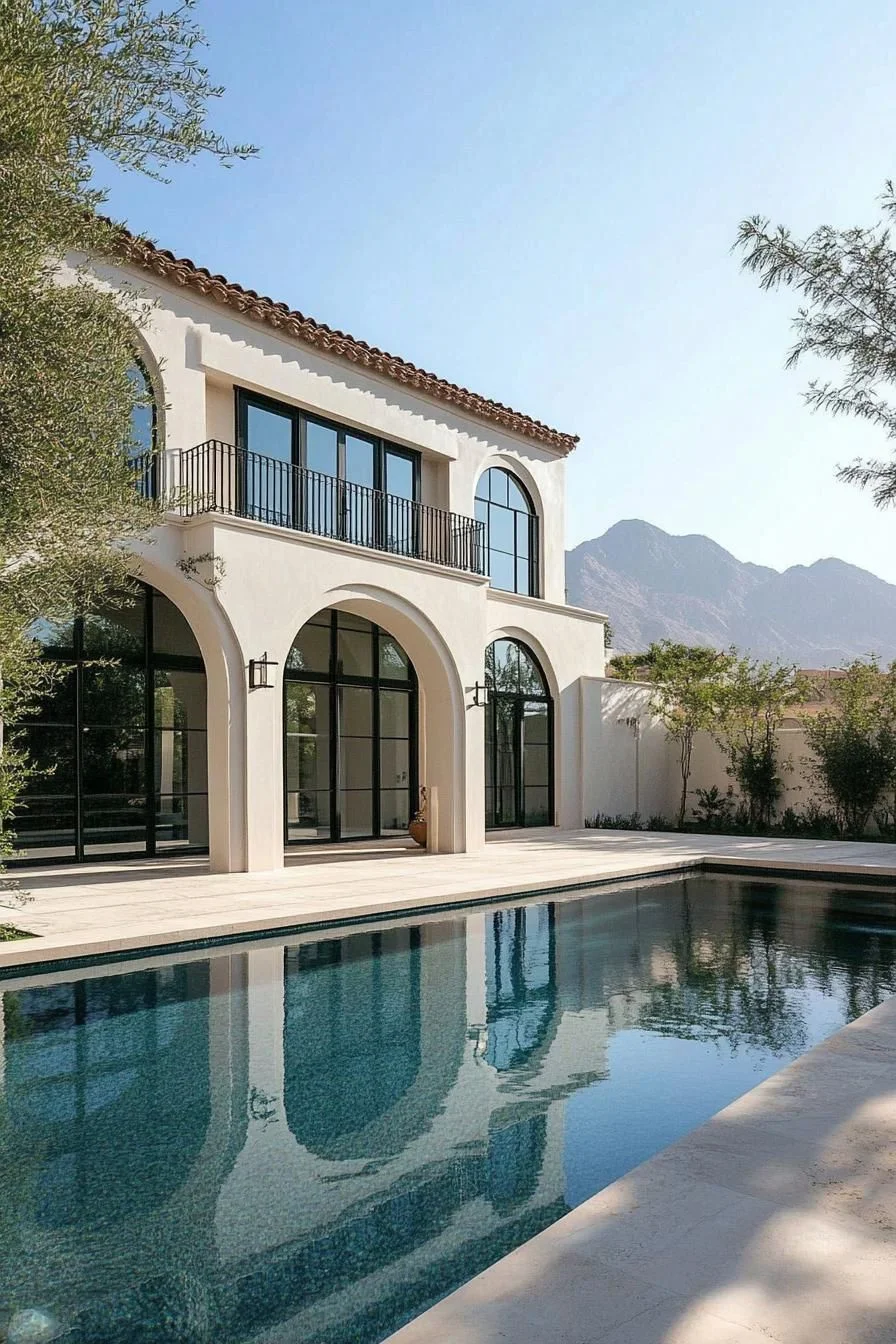 Curved Arches and Serene Reflections