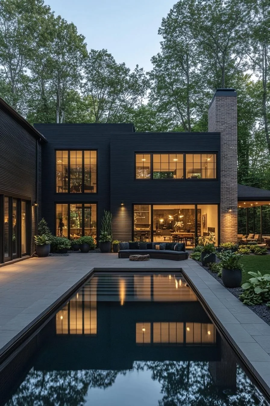 Dark Modern Woodland Home