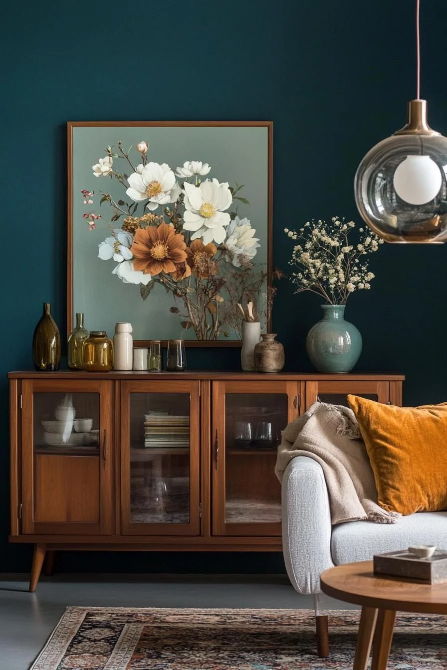 Floral Retro Living Room Accents