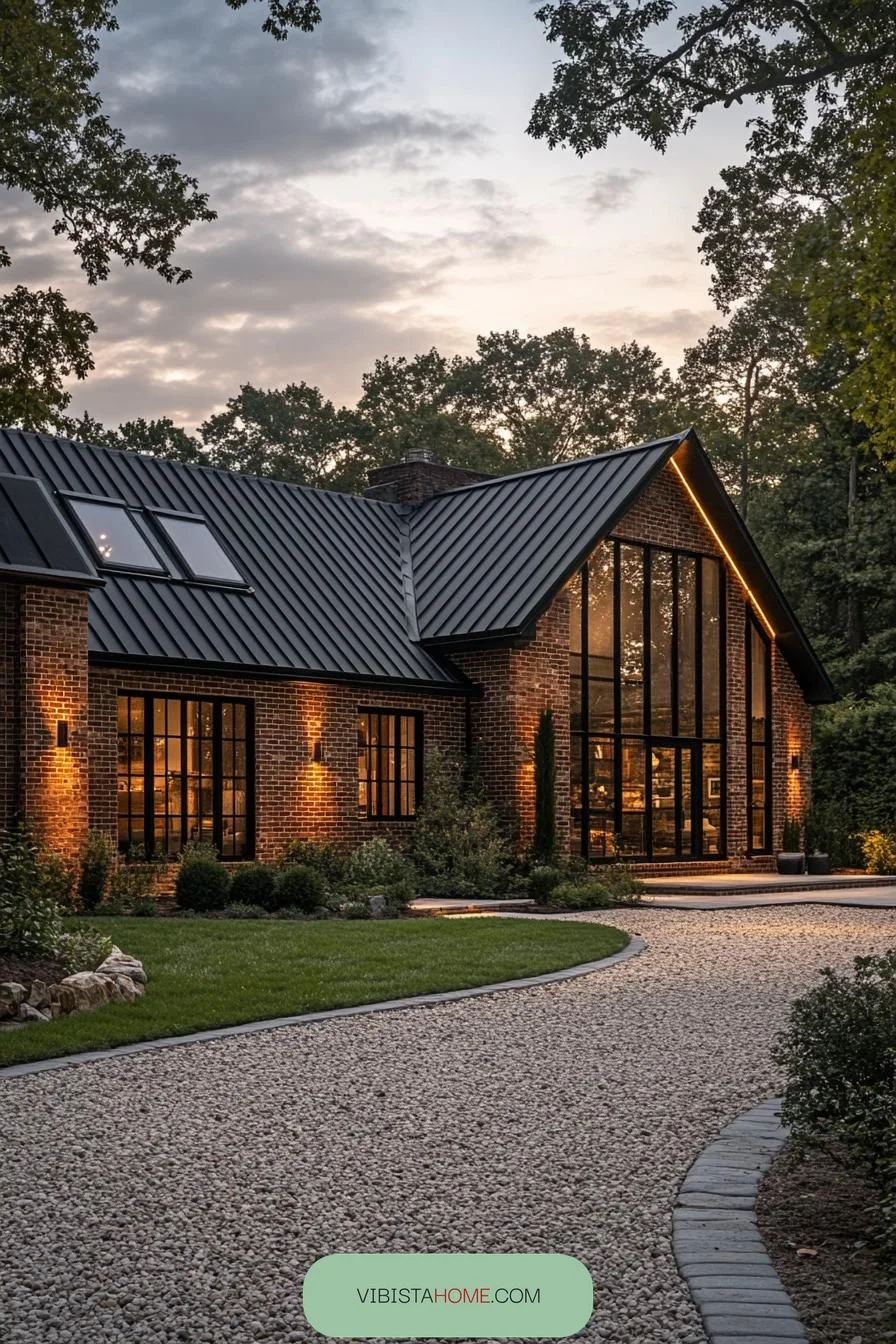 Brick Sanctuary Glowing at Dusk
