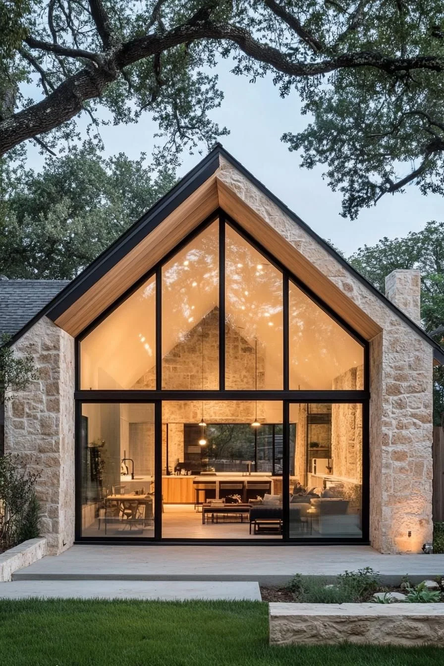 Modern Glass Cottage in the Woods