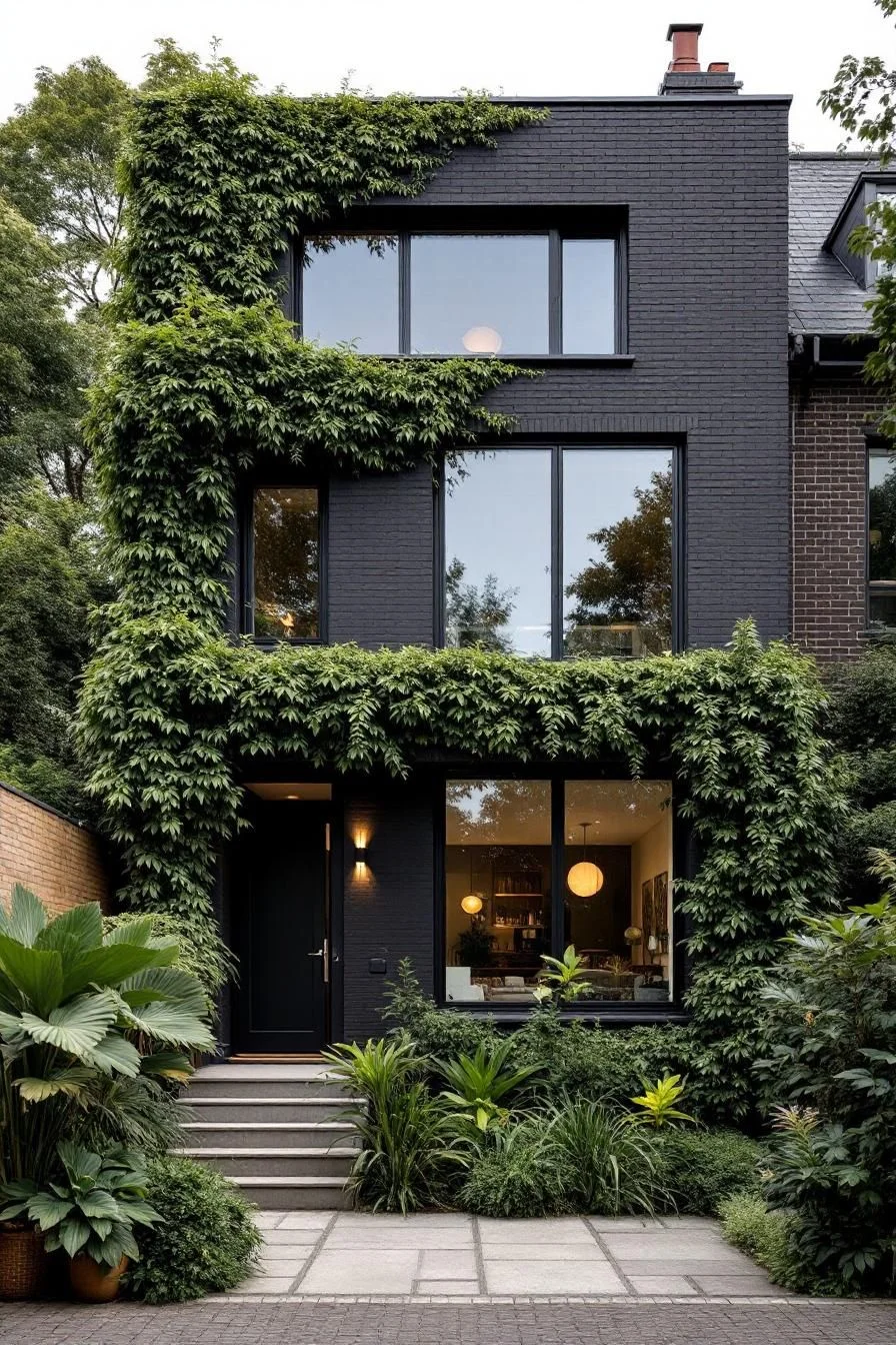 A Sleek Shadow Haven Drenched in Green