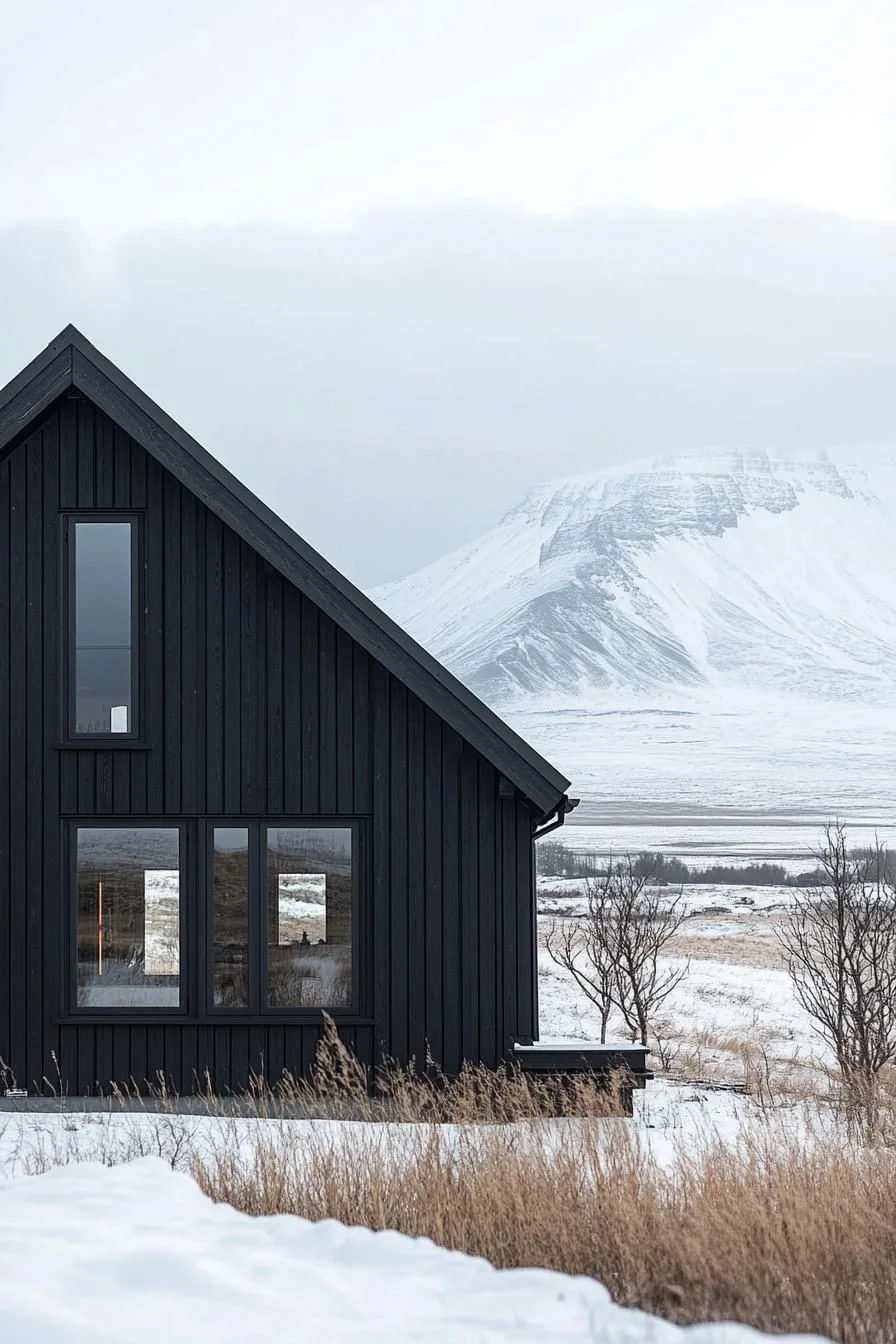 Gothic-Inspired Barn in Winter Light