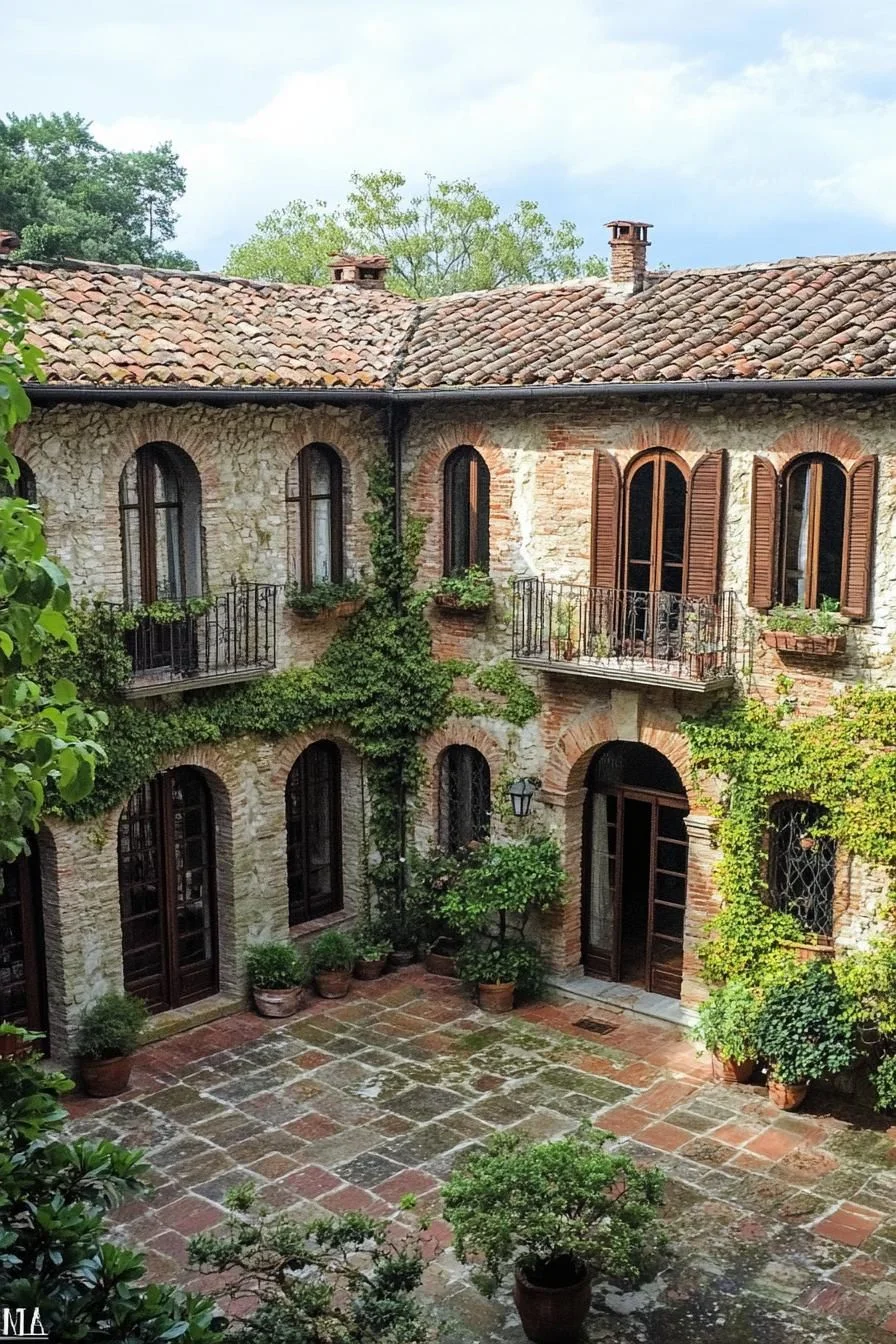 Stone Facade Paired with Terracotta Tile