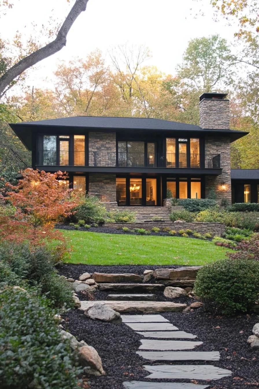 Stone Retreat in the Woods