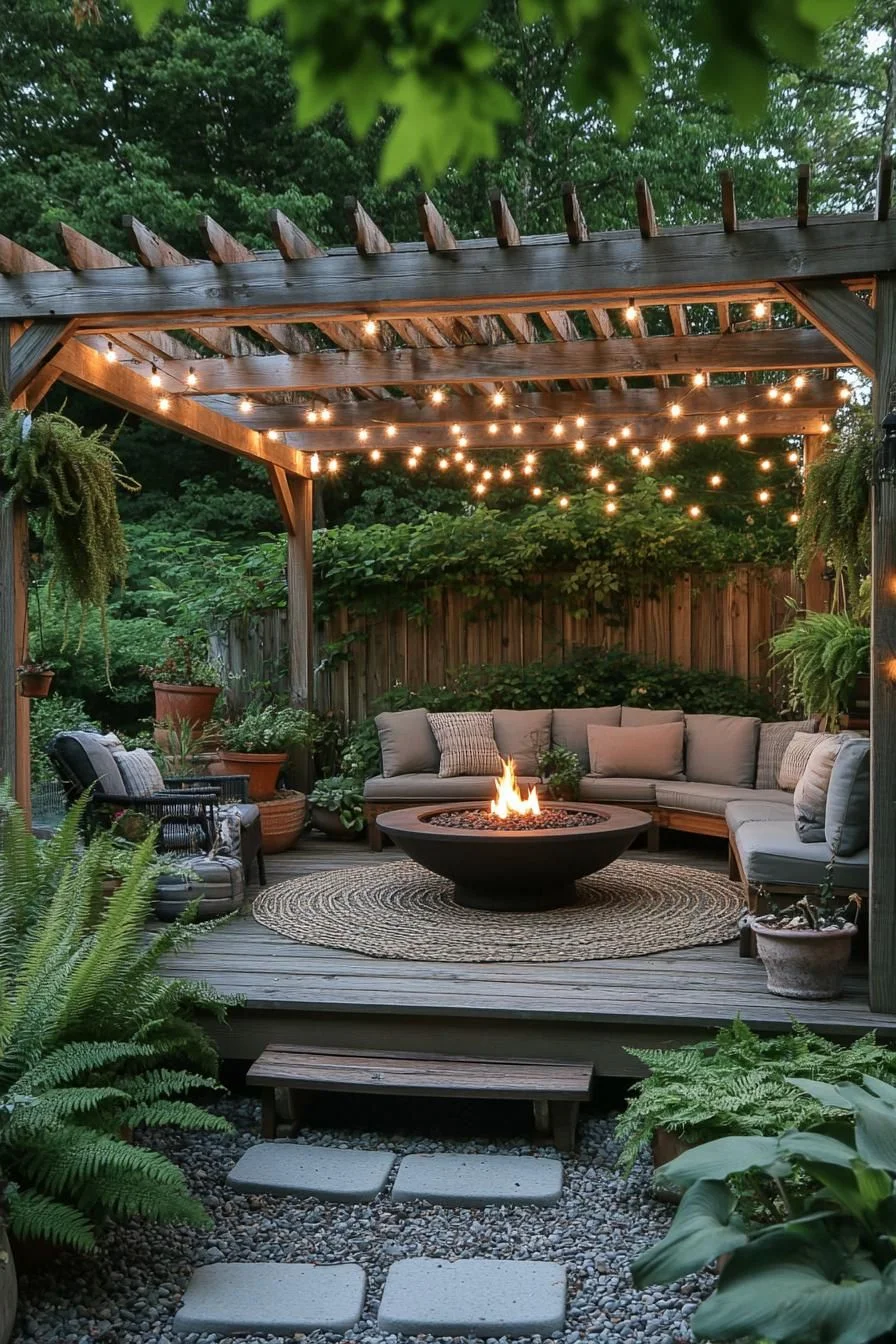 Starry Night Haven: A Radiant Backyard Lounge
