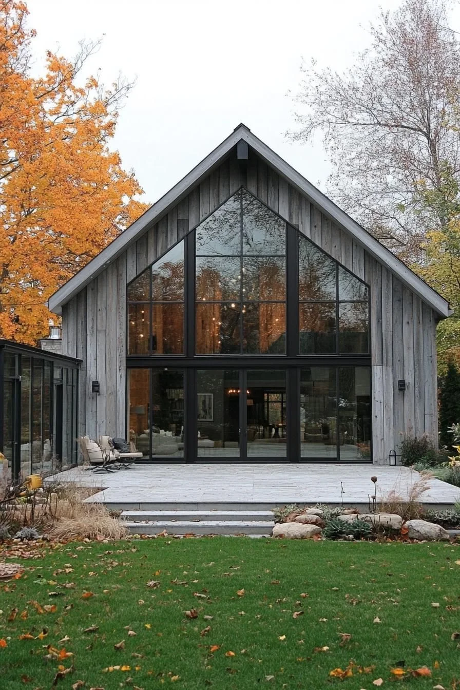 Green Landscaping at a Modern Barn House