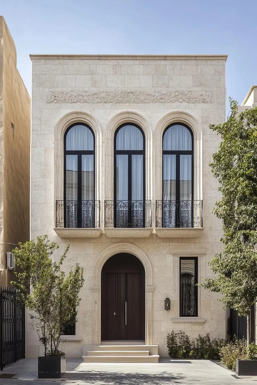 A Modern Neoclassical Home with Arched Details