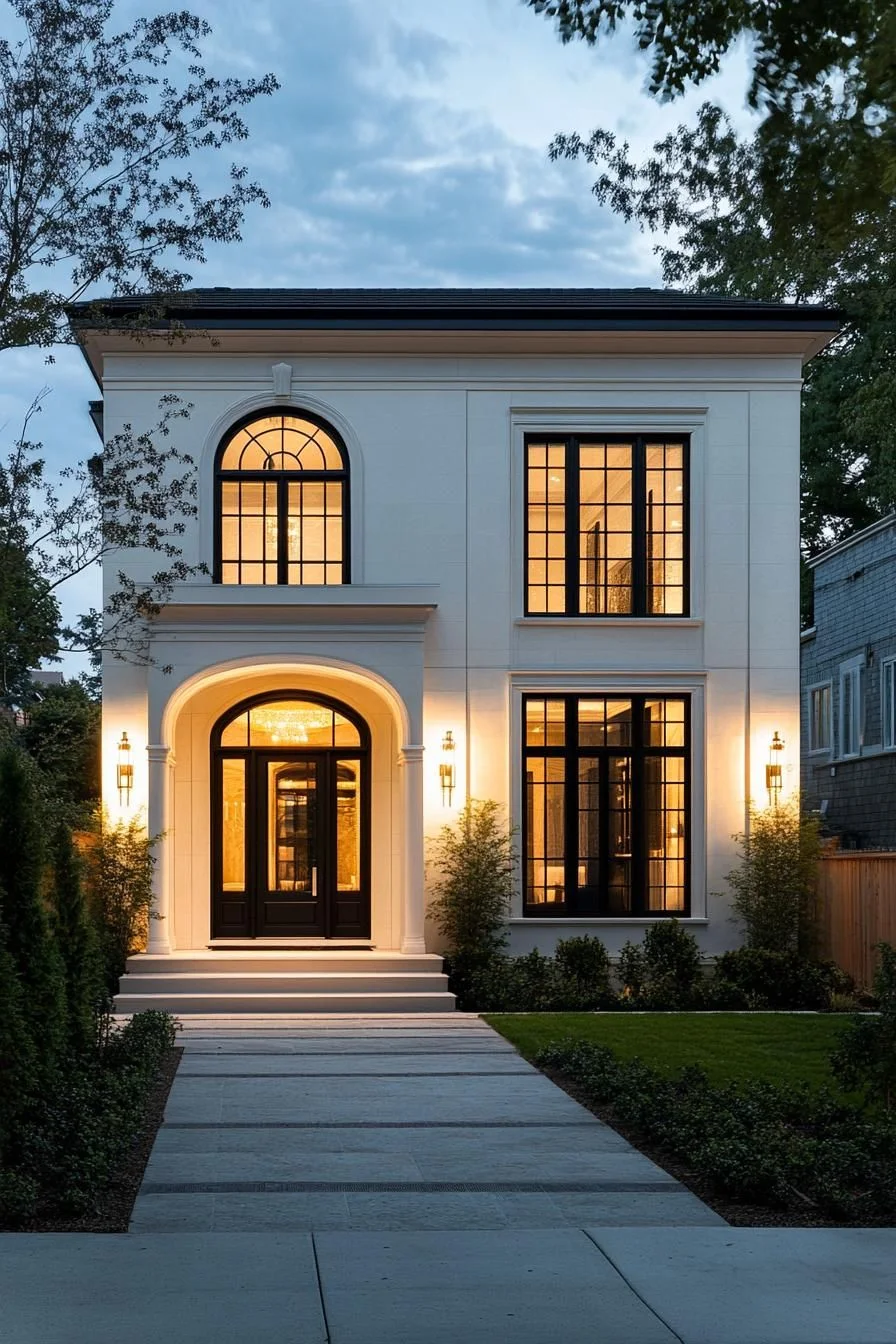 A Modern Neoclassical Home with a Warm Glow