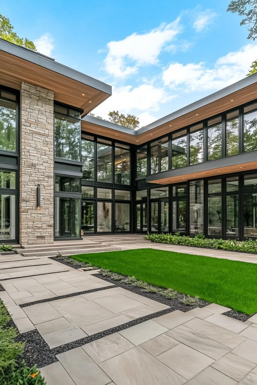 Glass Home Surrounded by Greenery
