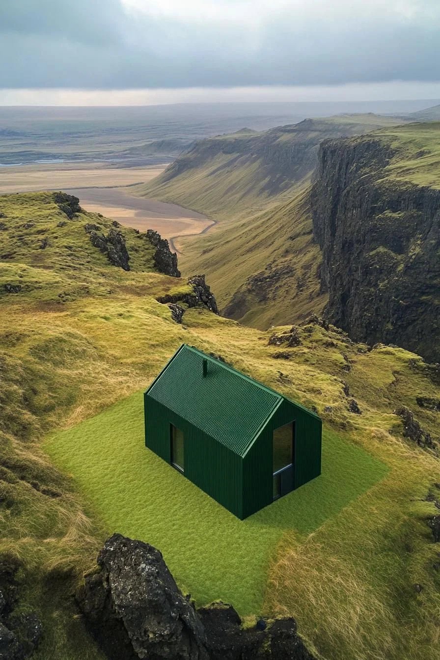 Unusual Emerald-Green Metal Home