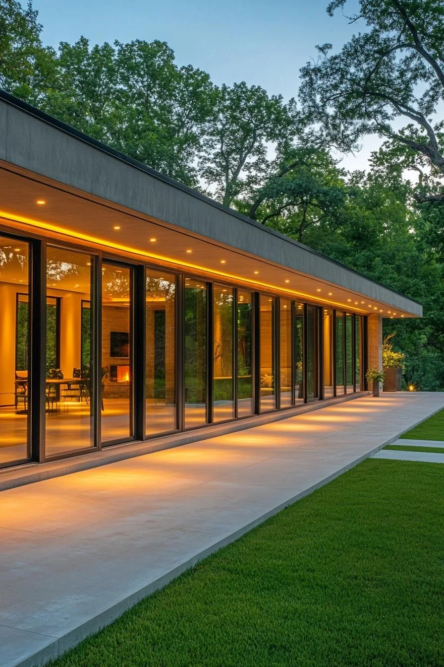 Glass and Nature Combined in a Long House