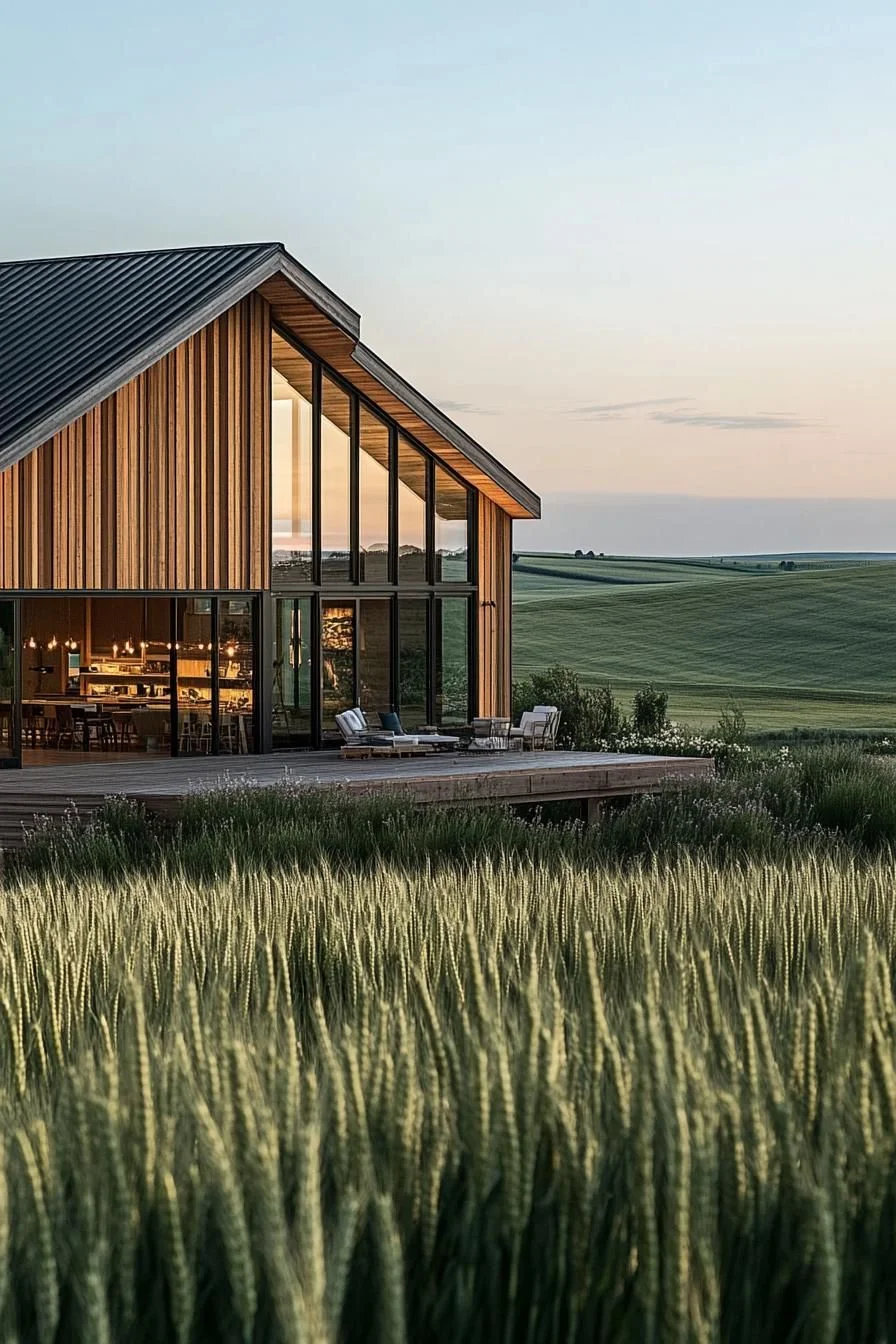 A Gabled Barndominium Set in Wheatfields