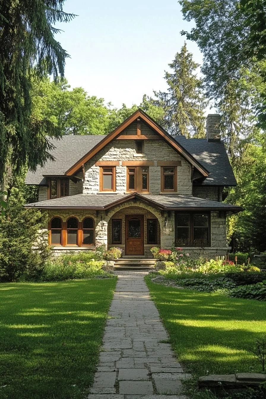 A Farmhouse Built with Brick, Beams, and Breezeways