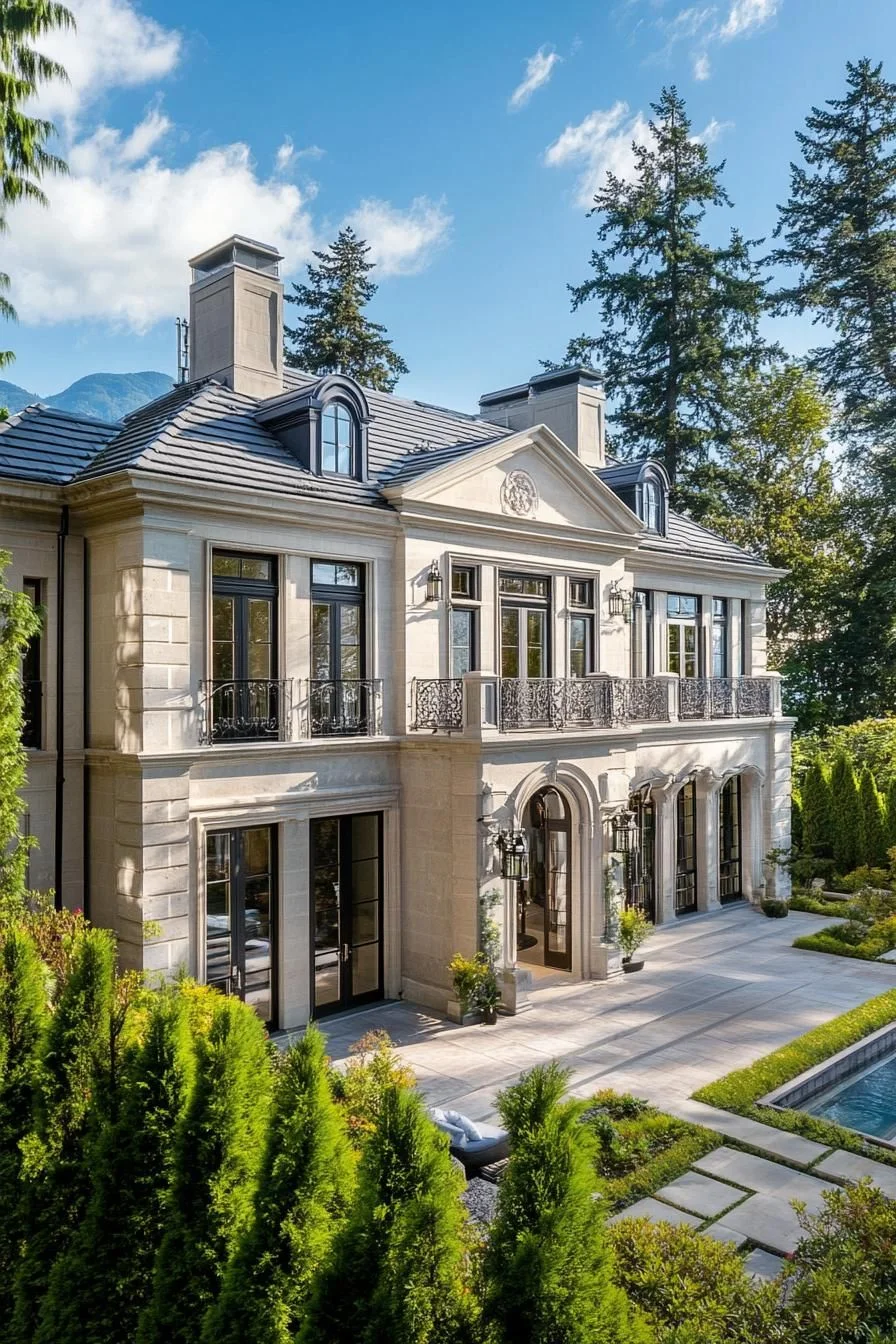 Chateau Nestled Among Pine Trees