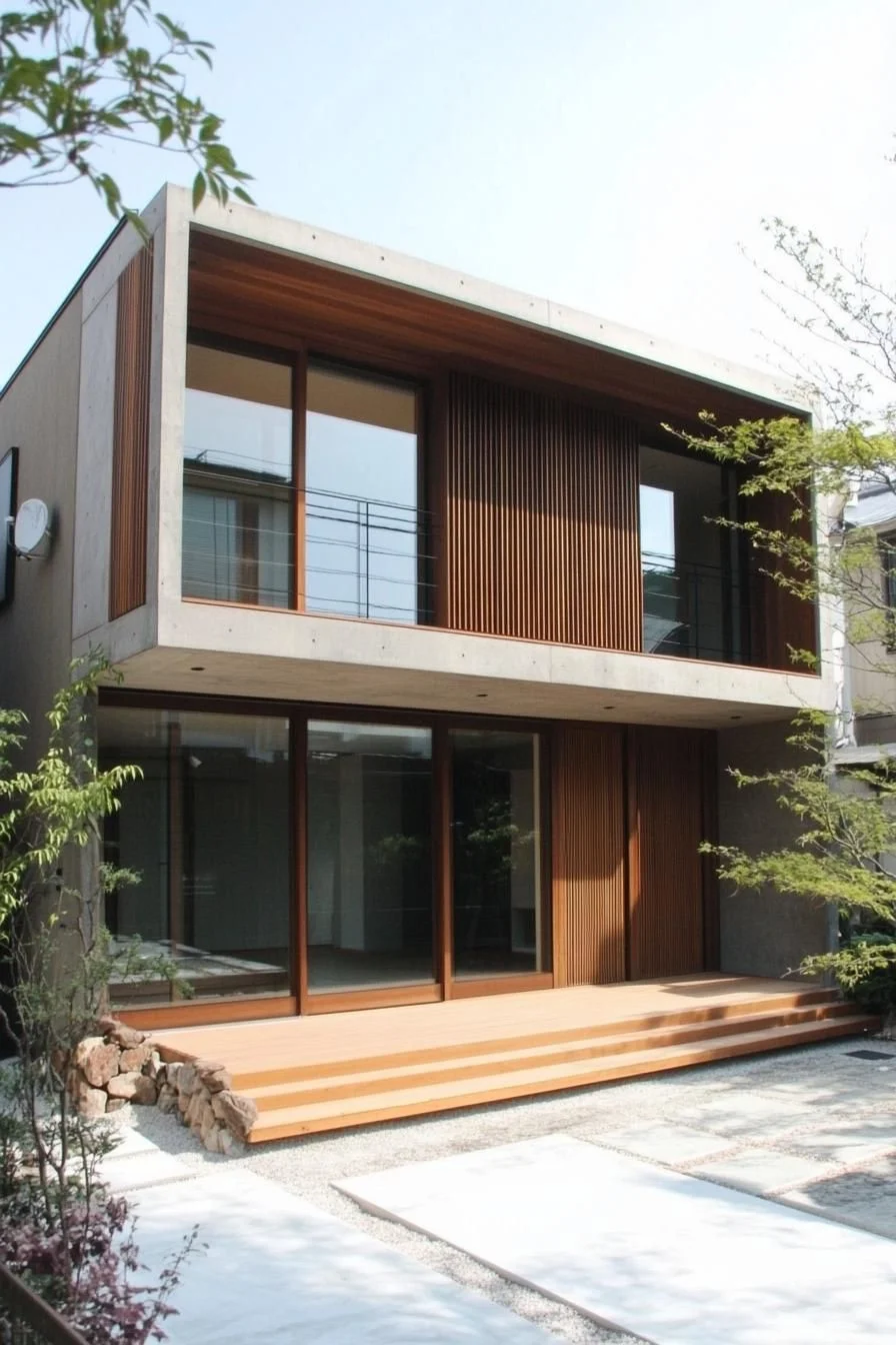 Calm Contemporary Style in Wood and Stone