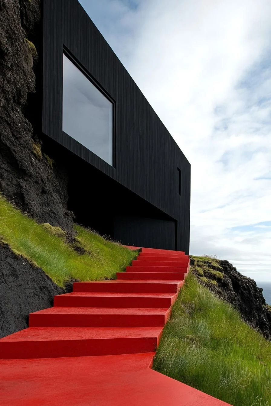 A Crimson Path Leading to the Summit