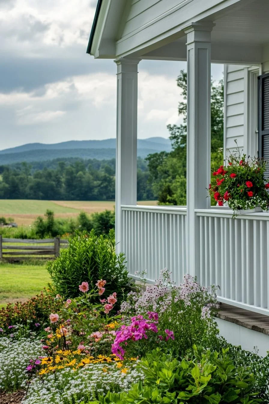 Rustic Porch Overlooking the Countryside