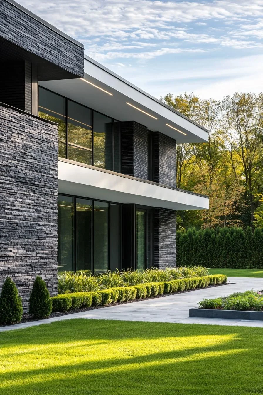 A Villa With a Standout Stone Facade