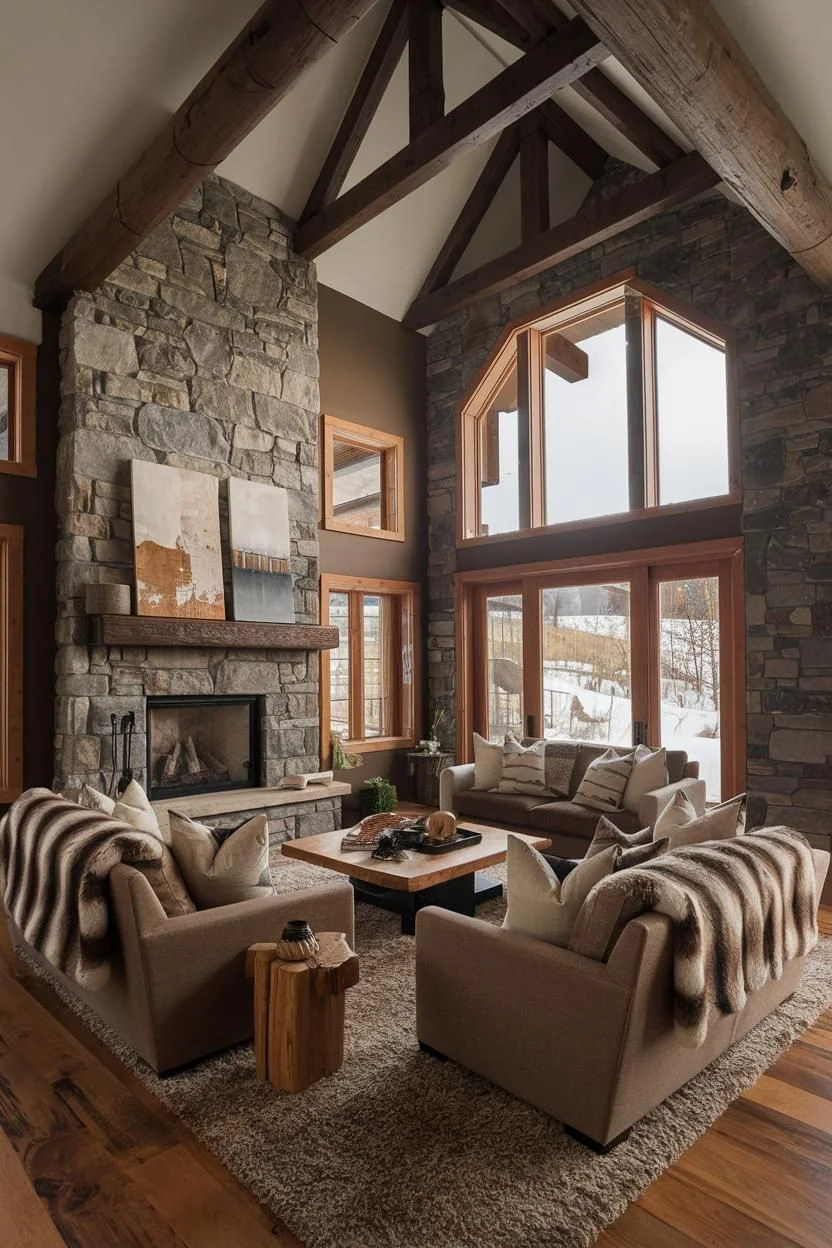 Cozy Living Ideas for a Snowbound Cabin