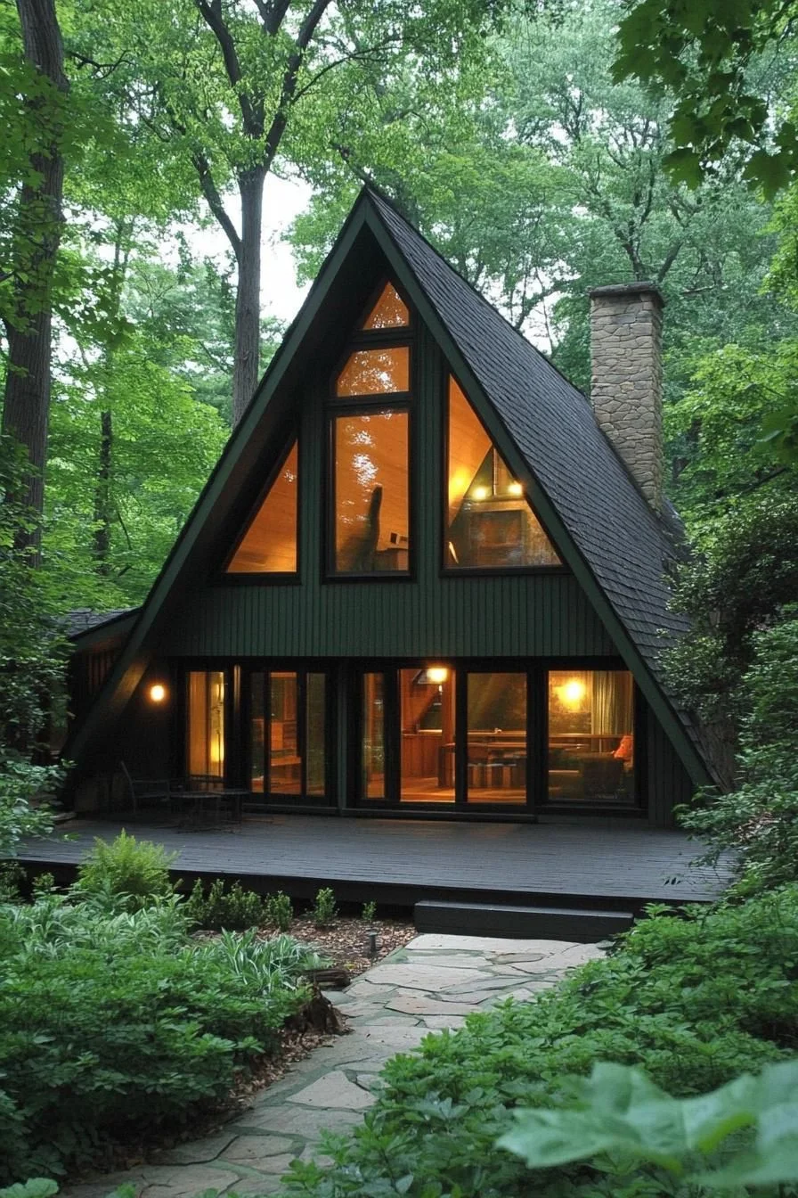 An A-Frame Retreat Deep in Nature