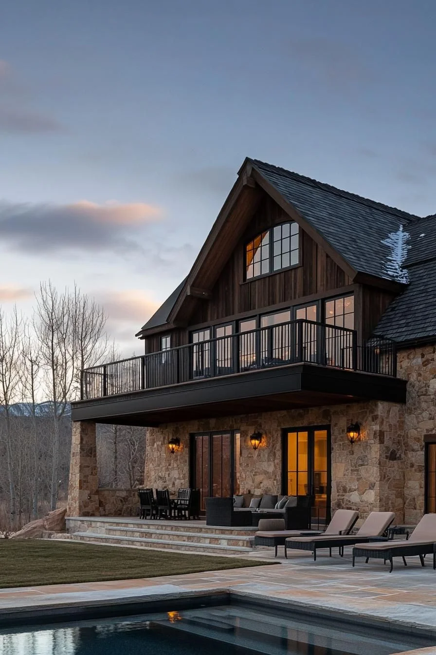 Gabled Cabin at Twilight