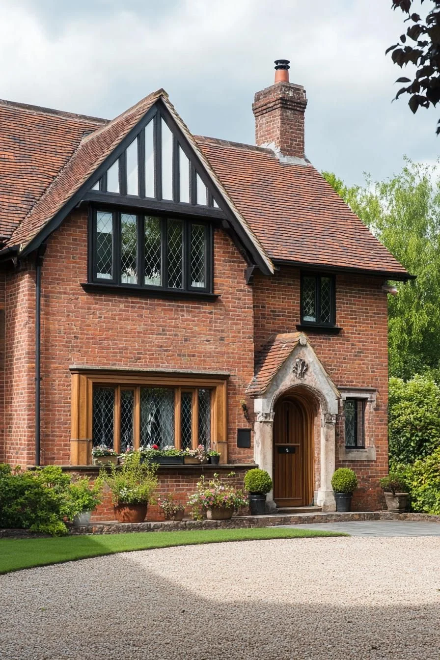 A Tudor Home With Terracotta Roof Tiles