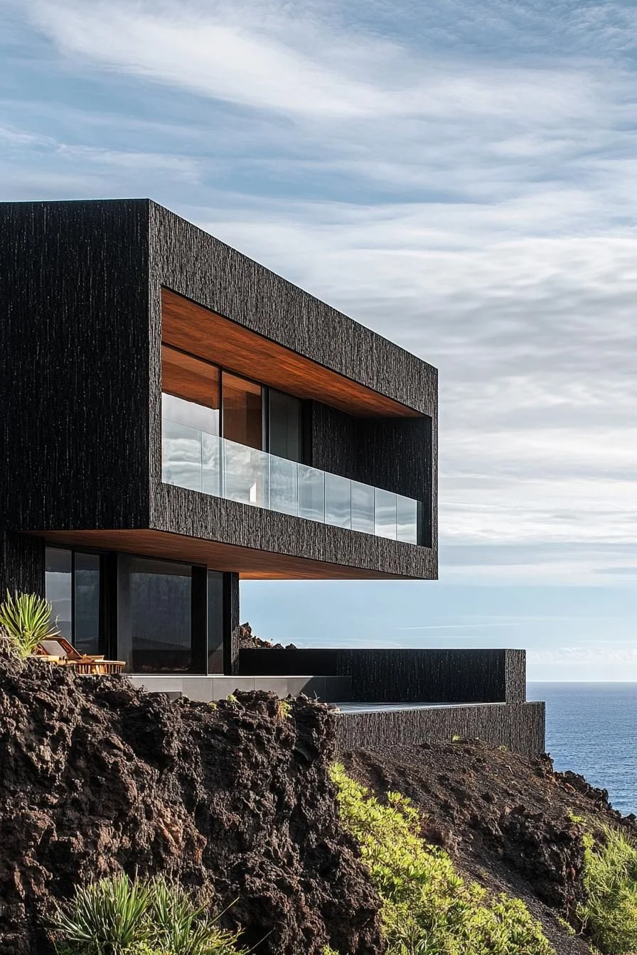 A Modern Marvel in Ebony on Craggy Ground