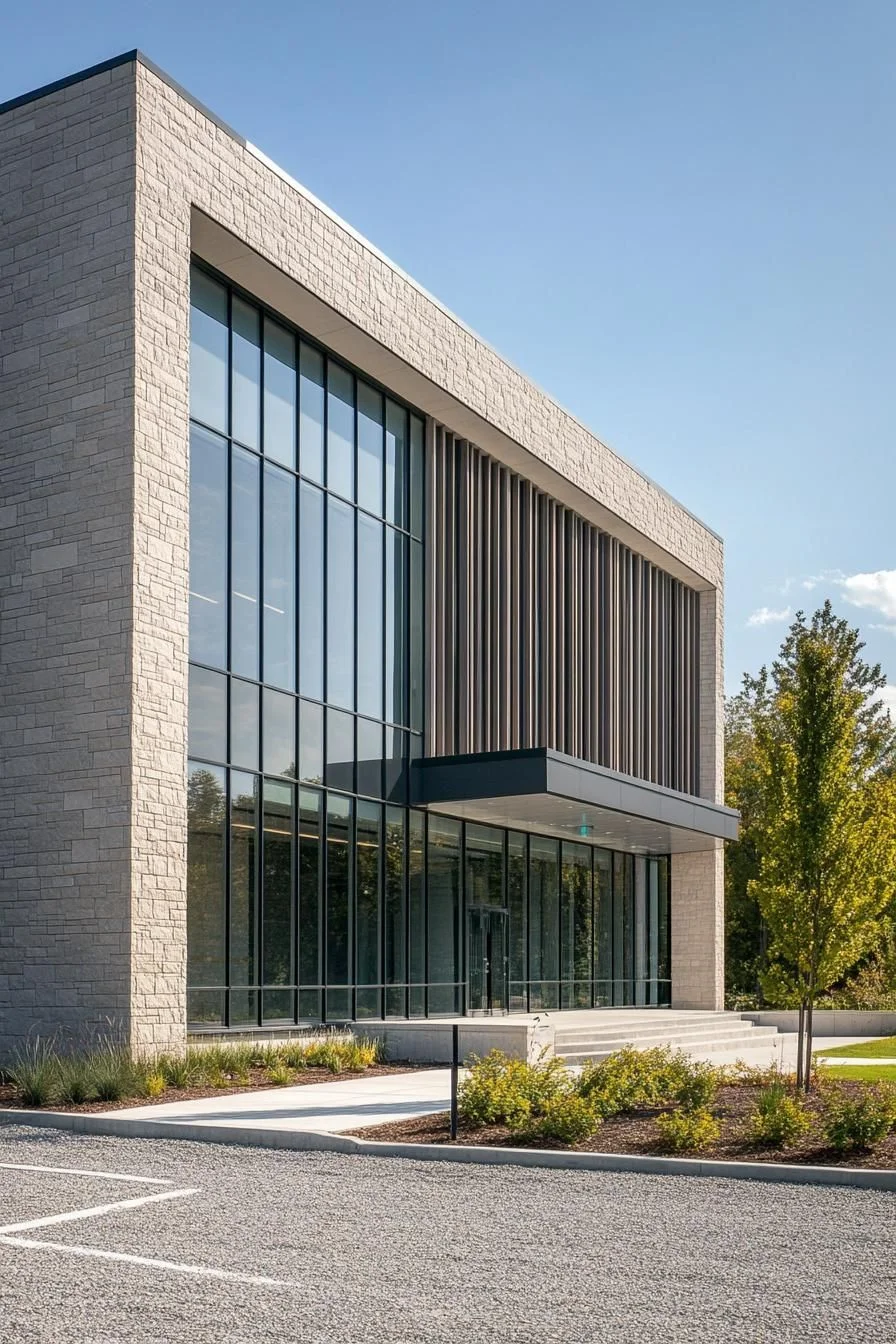 Contemporary Stone Facade Silhouette
