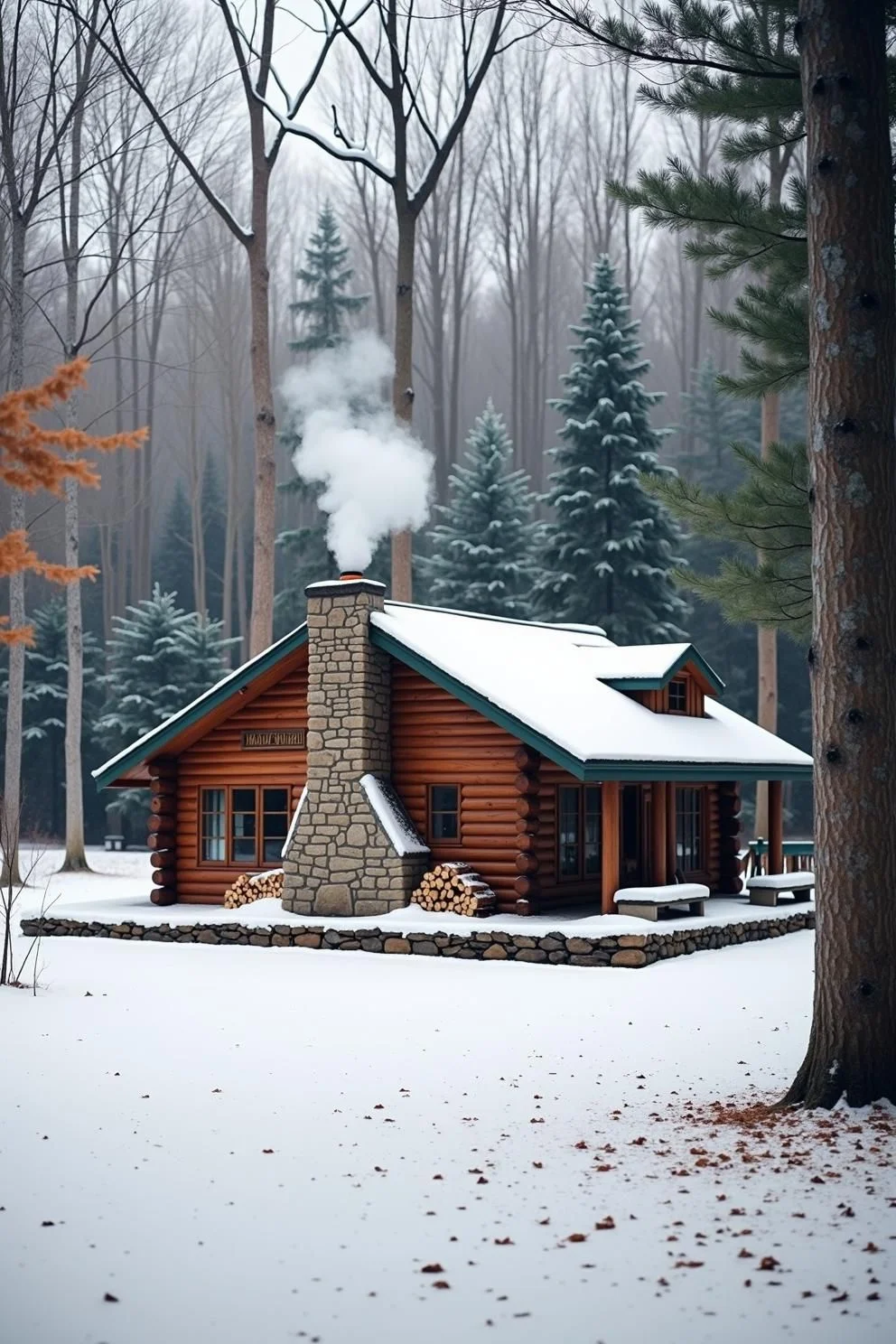 A Quiet Lodge Wrapped in Snow