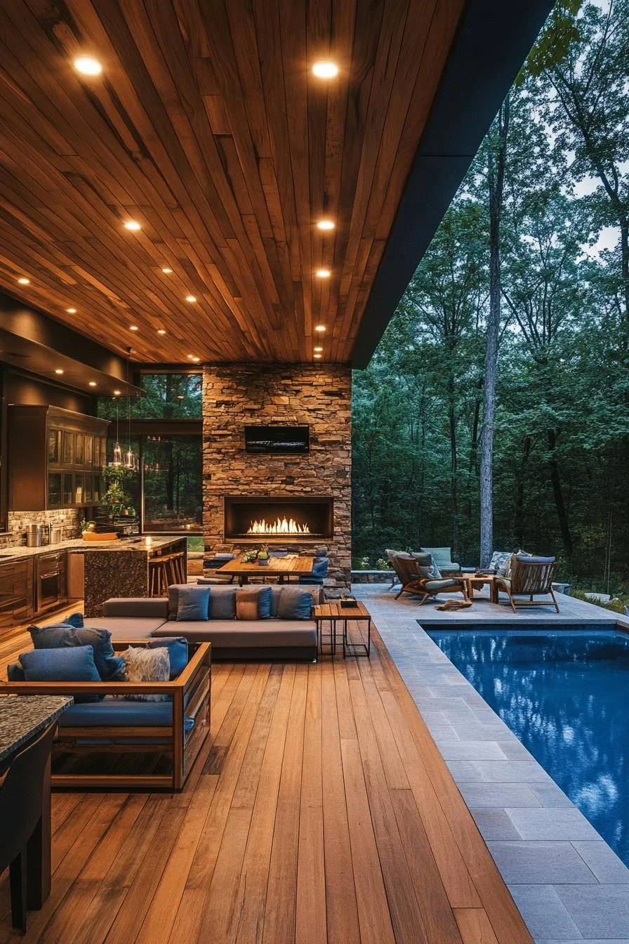 Forest Fireside: A Lush Outdoor Paradise