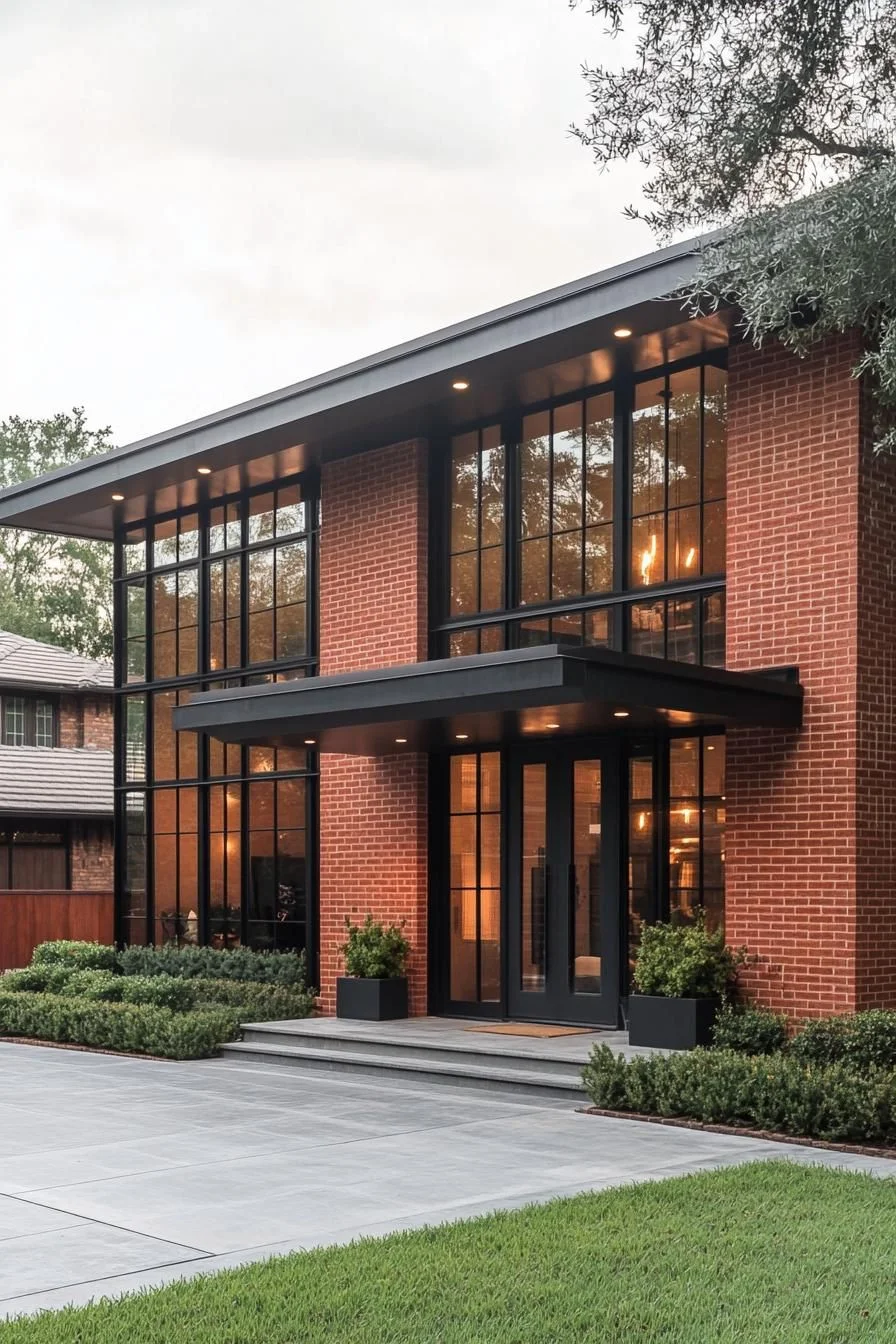 A Brick Home Set In Quiet Greenery