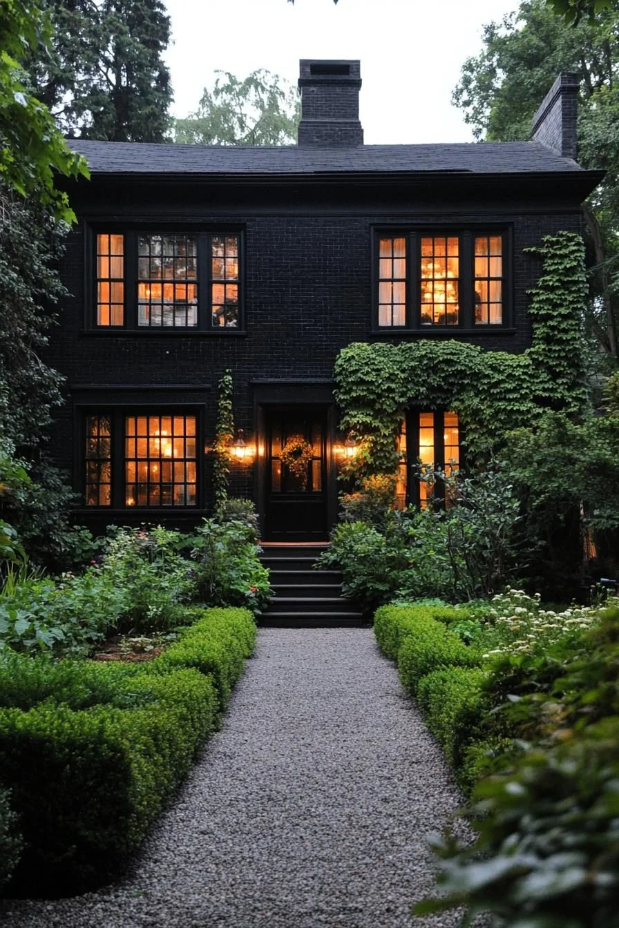 A Majestic Midnight Manor Among Flowers