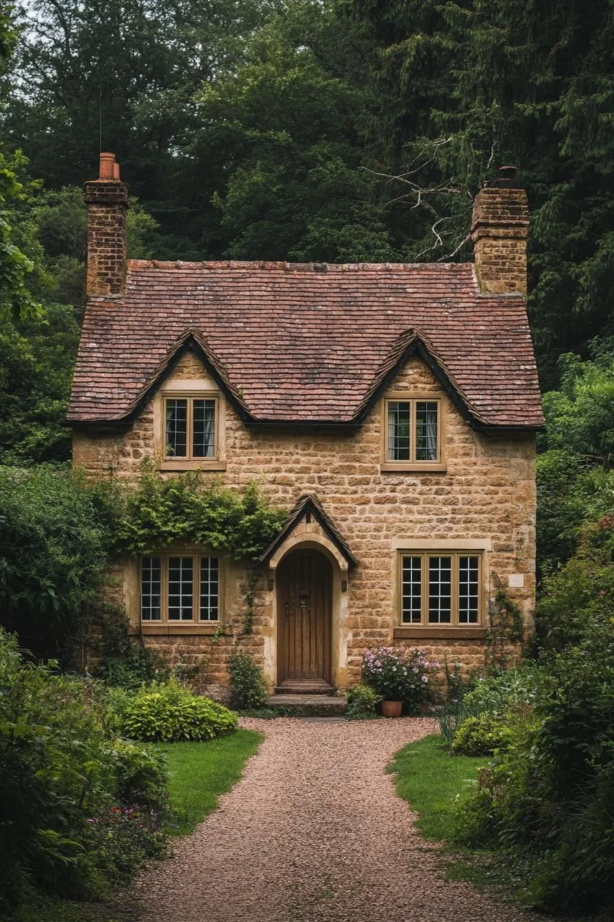 A Quiet Stone Cottage in the Woods