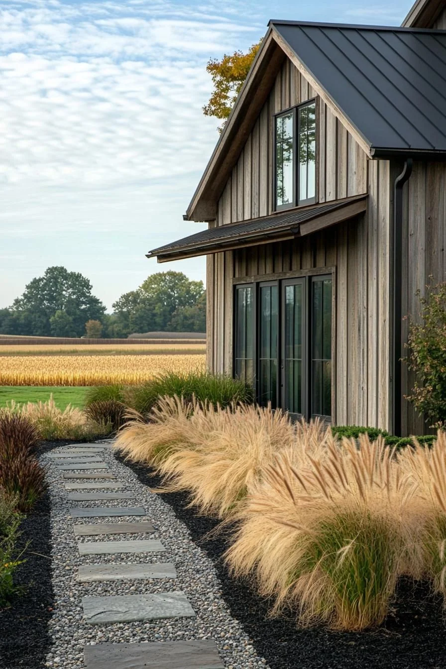 A Modern Farmhouse Set Among Open Fields