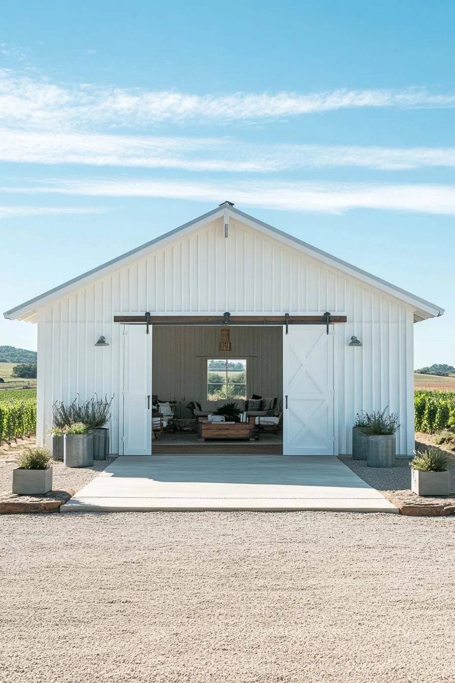 A Modern White Barn-Style Retreat