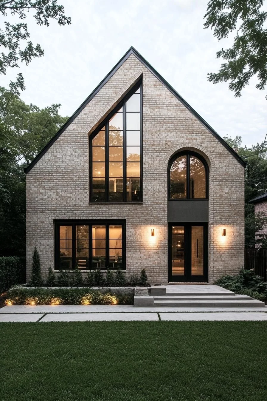 Peak-Roof Brick House