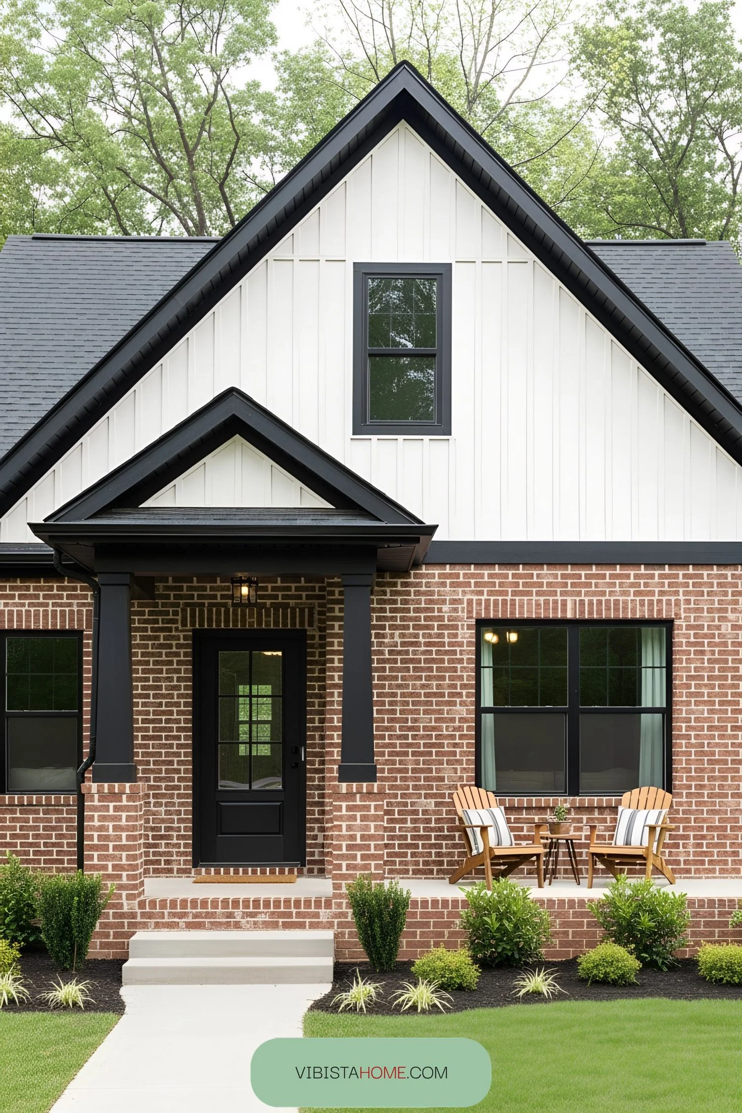 A Rustic Blend of Brick and Wood